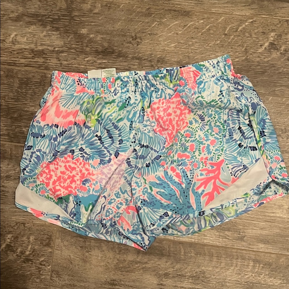 Lilly Pulitzer Vibrant Pink and Blue Athletic Shorts XS